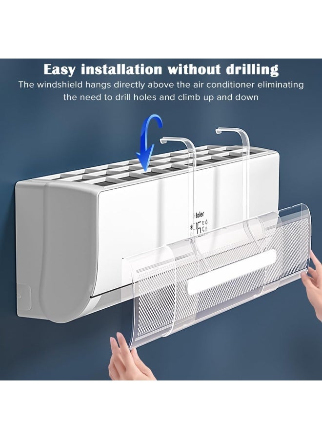 بيوينتي منحرف هواء المكيف، حاجز مضاد للتيار المباشر للهواء المنزلي، قابل للتعديل ومناسب لمكيفات الهواء المنفصلة (شفاف) - Image 5